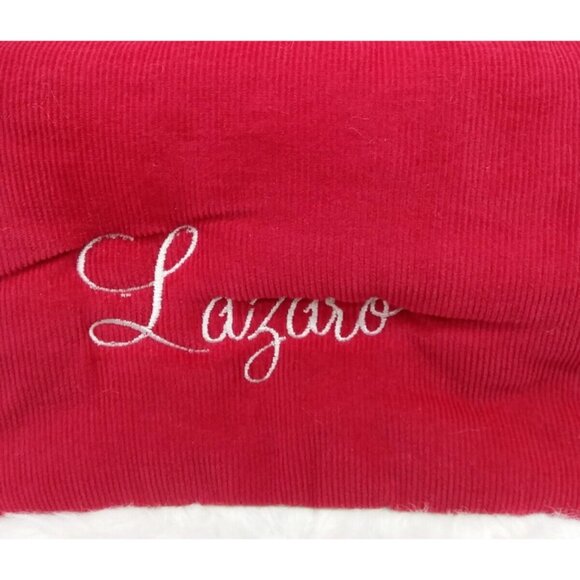 Pottery Barn Kids Lazaro Bear on Train Christmas Stocking Holiday Xmas Quilted - Picture 2 of 10